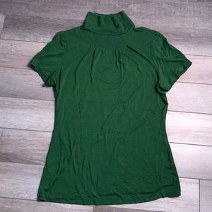 The Limited Green Mock Neck Blouse